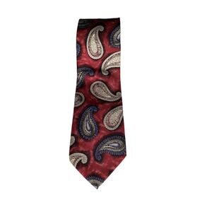 Francois Maurel Paisley Print Italian Silk Mens Neck Tie Slip Stitch Vintage USA